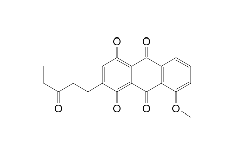 9,10-Anthracenedione, 1,4-dihydroxy-8-methoxy-2-(3-oxopentyl)-