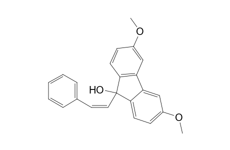 Fluoren-9-ol, 3,6-dimethoxy-9-(2-phenylethenyl)-