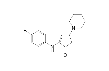 2-(4-fluoroanilino)-4-(1-piperidinyl)-1-cyclopent-2-enone