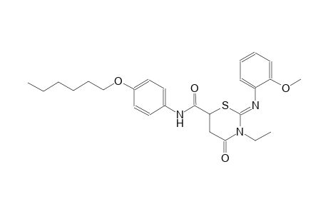 (2Z)-3-ethyl-N-[4-(hexyloxy)phenyl]-2-[(2-methoxyphenyl)imino]-4-oxotetrahydro-2H-1,3-thiazine-6-carboxamide