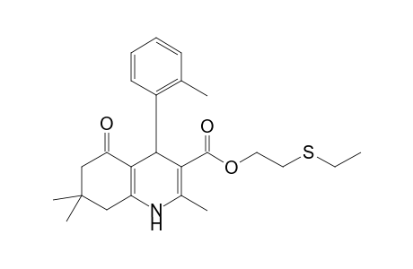 3-quinolinecarboxylic acid, 1,4,5,6,7,8-hexahydro-2,7,7-trimethyl-4-(2-methylphenyl)-5-oxo-, 2-(ethylthio)ethyl ester