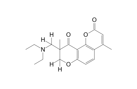 9-[(diethylamino)methyl]-8,9-dihydro-4,9-dimethyl-2H,10H-benzo[1,2-b:3,4-b']dipyran-2,10-dione