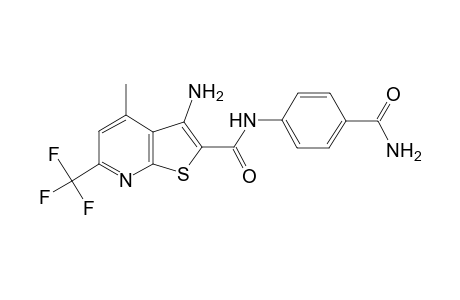 3-Amino-N-(4-carbamoylphenyl)-4-methyl-6-(trifluoromethyl)-2-thieno[2,3-b]pyridinecarboxamide