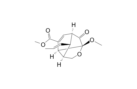 Methyl (1S*,3R*,6R*,7S*,10S*)-3-methoxy-2-oxo-10-[(E)-1-propenyl]-4-oxatricyclo[4.3.1.0(3,7)]dec-8-en-8-carboxylate