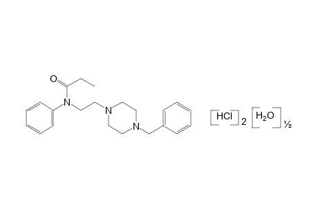 N-[2-(4-benzyl-1-piperazinyl)ethyl]propionanilide, dihydrochloride, hemihydrate