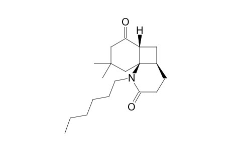 2-Hexyl-11,11-dimethyl-2-azatricyclo[6.4.0.0(1,6)]dodecane-3,9-dione