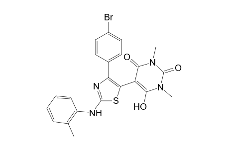 5-[4-(4-Bromophenyl)-2-(2-methylphenyl)aminothiazol-5-yl]-6-hydroxy-1,3-dimethylpyrimidine-2,4(1H,3H)-dione