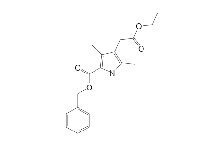 3,5-DIMETHYL-4-ETHOXYCARBONYLMETHYL-PYRROL-2-CARBONSAEUREBENZYLESTER