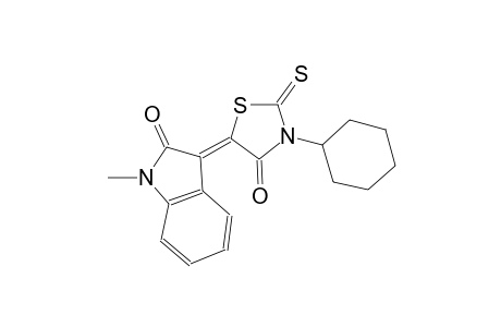 (3Z)-3-(3-cyclohexyl-4-oxo-2-thioxo-1,3-thiazolidin-5-ylidene)-1-methyl-1,3-dihydro-2H-indol-2-one