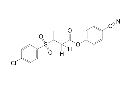 3-[(p-chlorophenyl)sulfonyl]butyric acid, p-cyanophenyl ester