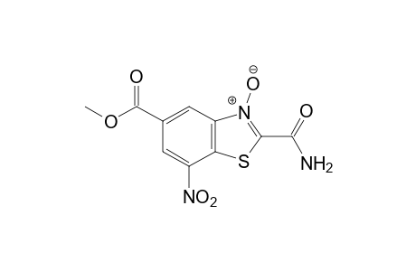 2-carbamoyl-7-nitro-5-benzothiazolecarboxylic acid, methyl ester, 3-oxide