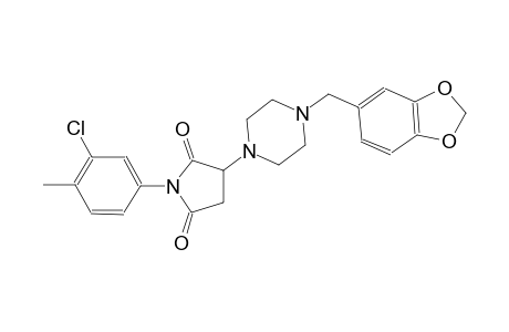 3-[4-(1,3-Benzodioxol-5-ylmethyl)-1-piperazinyl]-1-(3-chloro-4-methylphenyl)-2,5-pyrrolidinedione