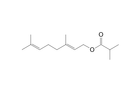 Propanoic acid, 2-methyl-, 3,7-dimethyl-2,6-octadienyl ester, (E)-