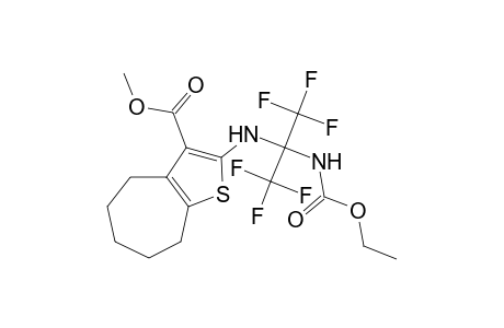 2-[[1-(carbethoxyamino)-2,2,2-trifluoro-1-(trifluoromethyl)ethyl]amino]-5,6,7,8-tetrahydro-4H-cyclohepta[b]thiophene-3-carboxylic acid methyl ester