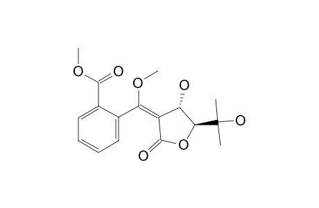 AVICENNONE_B;METHYL-2-[(E)-[4-ALPHA-HYDROXY-5-BETA-(1-HYDROXY-1-METHYLETHYL)-2-OXODIHYDROFURAN-3-(2-H)-YLIDENE]-(METHOXY)-METHYL]-BENZOATE