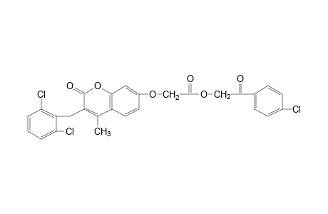 {[3-(2,6-dichlorobenzyl)-4-methyl-2-oxo-2H-1-benzopyran-7-yl]oxy}acetic acid, p-chlorophenacyl ester