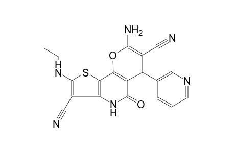 5H-pyrano[2,3-d]thieno[3,2-b]pyridine-3,7-dicarbonitrile, 8-amino-2-(ethylamino)-4,6-dihydro-5-oxo-6-(3-pyridinyl)-