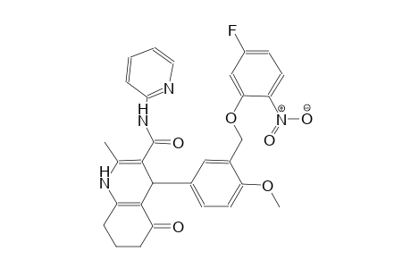 4-{3-[(5-fluoro-2-nitrophenoxy)methyl]-4-methoxyphenyl}-2-methyl-5-oxo-N-(2-pyridinyl)-1,4,5,6,7,8-hexahydro-3-quinolinecarboxamide