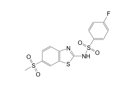 4-fluoro-N-[6-(methylsulfonyl)-1,3-benzothiazol-2-yl]benzenesulfonamide