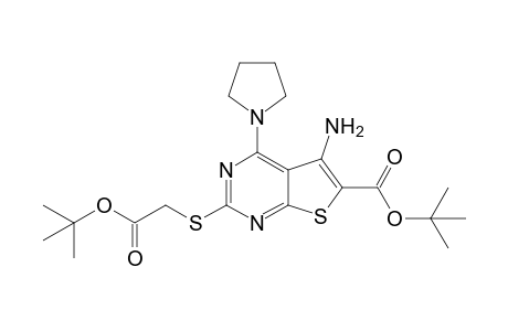 5-Amino-2-[(2-tert-butoxy-2-keto-ethyl)thio]-4-pyrrolidino-thieno[2,3-d]pyrimidine-6-carboxylic acid tert-butyl ester