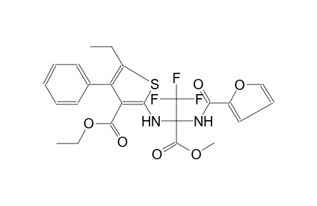 3-thiophenecarboxylic acid, 5-ethyl-4-phenyl-2-[[2,2,2-trifluoro-1-[(2-furanylcarbonyl)amino]-1-(methoxycarbonyl)ethyl]amino]-, ethyl ester