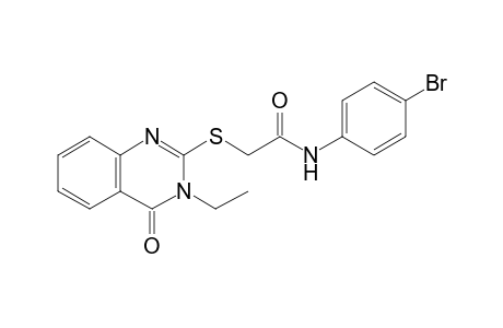 N-(4-bromophenyl)-2-[(3-ethyl-4-oxo-3,4-dihydro-2-quinazolinyl)sulfanyl]acetamide