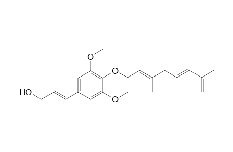 4-O-[6,7-dihydro-5,6E-dehydro-7(9)-dehydrogeranyl]sinapyl alcohol
