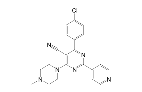 4-(p-CHLOROPHENYL)-6-(4-METHYL-1-PIPERAZINYL)-2-(4-PYRIDYL)-5-PYRIMIDINECARBONITRILE