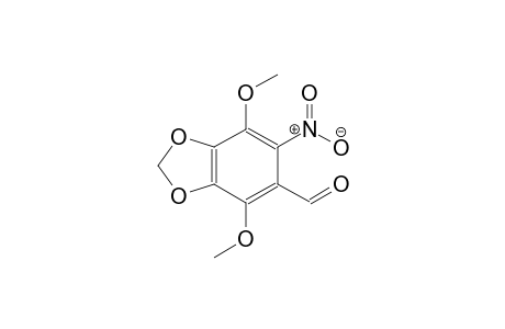 1,3-benzodioxole-5-carboxaldehyde, 4,7-dimethoxy-6-nitro-