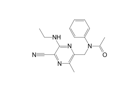 3-ETHYLAMINO-6-METHYL-5-(N-ACETYLANILINO)-METHYLPYRAZINE-2-CARBONITRILE
