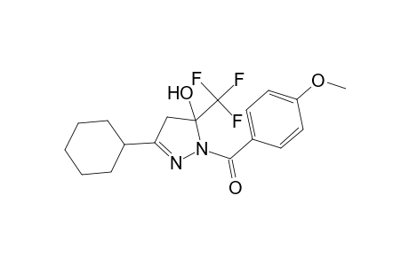 3-Cyclohexyl-1-(4-methoxybenzoyl)-5-(trifluoromethyl)-4,5-dihydro-1H-pyrazol-5-ol