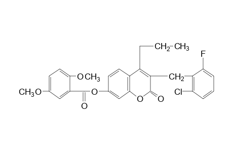 3-(2-chloro-6-fluorobenzyl)-7-hydroxy-4-propylcoumarin, 2,4-dimethoxybenzoate