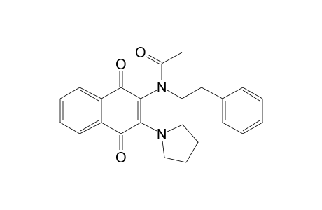 N-(1,4-Dioxo-3-(1-pyrrolidinyl)-1,4-dihydro-2-naphthalenyl)-N-(2-phenylethyl)acetamide