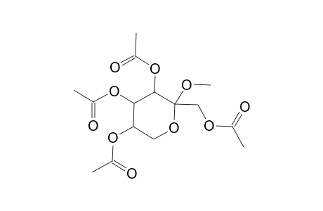 Methyl 1,3,4,5-tetra-O-acetylhex-2-ulopyranoside