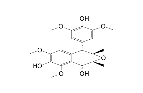 SACIDUMLIGNAN_C;REL-(7-ALPHA,8-BETA,7'-ALPHA,8'-BETA)-5,7,4'-TRIHYDROXY-4,6,3',5'-TETRAMETHOXY-8,8'-EPOXY-2,7'-CYClOLIGNAN