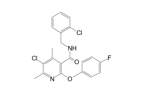 5-Chloranyl-N-[(2-chlorophenyl)methyl]-2-(4-fluoranylphenoxy)-4,6-dimethyl-pyridine-3-carboxamide