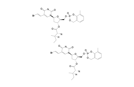 CYCLO-(3-METHYLSALIGENYL)-5'-O-(E)-5-(2-BROMOVINYL)-(2'-DEOXY-3'-O-D-ISOLEUCINYLURIDINYL)-PHOSPHATE;3-ME-CYCLO-3'-O-D-ILE-BVDUMP