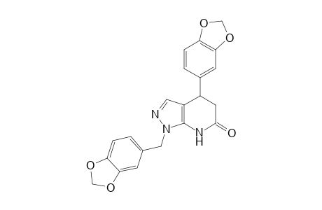 6H-Pyrazolo[3,4-b]pyridin-6-one, 4-(1,3-benzodioxol-5-yl)-1-(1,3-benzodioxol-5-ylmethyl)-1,4,5,7-tetrahydro-