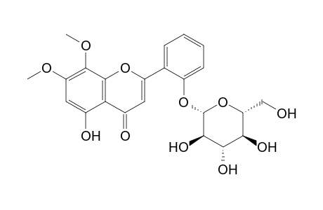 SKULLCAPFLAVONE-I-2'-O-BETA-D-GLUCOPYRANOSIDE