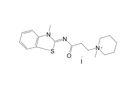 1-METHYL-1-{2-[(3-METHYL-2-BENZOTHIAZOLINYLIDENE)CARBAMOYL]ETHYL}PIPERIDINIUM IODIDE