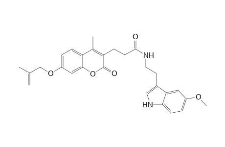 2H-1-benzopyran-3-propanamide, N-[2-(5-methoxy-1H-indol-3-yl)ethyl]-4-methyl-7-[(2-methyl-2-propenyl)oxy]-2-oxo-