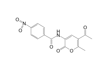 N-(5-ACETYL-6-METHYL-2-OXO-2H-PYRAN-3-YL)-p-NITROBENZAMIDE