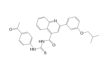 N-(4-acetylphenyl)-N'-{[2-(3-isobutoxyphenyl)-4-quinolinyl]carbonyl}thiourea