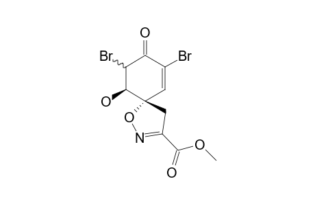 3,5-Dibromo-6-hydroxyspiro[4,5-dihydroisoxazole-5,1'-cyclohex-2'-en-4'-one]-3'-carboxylic acid methyl ester