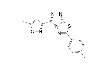 3-(5-Methylisoxazol-3-yl)-6-(p-methylphenyl)-7H-s-triazolo[3,4-b]-1,3,4-thiadiazole