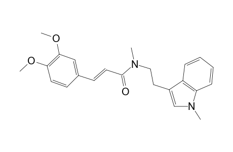 (E)-N-[2-(3-Indolyl)ethyl]-3-(4-hydroxy-3-methoxyphenyl)acrylamide, 3me derivative