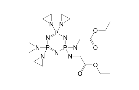 2-[[2-[(2-ethoxy-2-keto-ethyl)amino]-4,4,6,6-tetraethylenimino-1,3,5-triaza-2$l^{5},4$l^{5},6$l^{5}-triphosphacyclohexa-1,3,5-trien-2-yl]amino]acetic acid ethyl ester