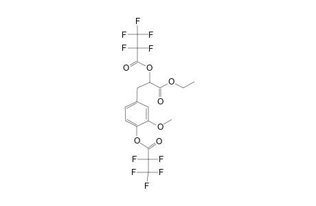 3-(4-Hydroxy-3-methoxyphenyl)lactic acid, ethyl ester, di-pfp