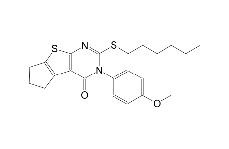 2-(hexylsulfanyl)-3-(4-methoxyphenyl)-3,5,6,7-tetrahydro-4H-cyclopenta[4,5]thieno[2,3-d]pyrimidin-4-one