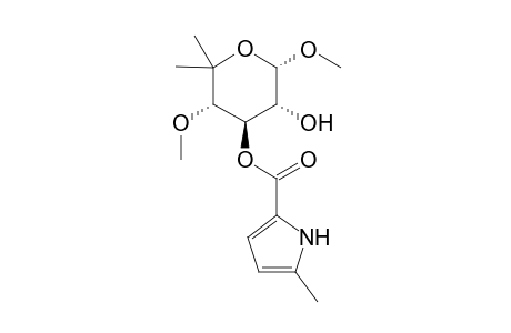 .alpha.-L-xylo-Hexopyranoside, methyl 6-deoxy-5-C-methyl-4-O-methyl-,3-(5-methyl-1H-pyrrole-2-carboxylate)